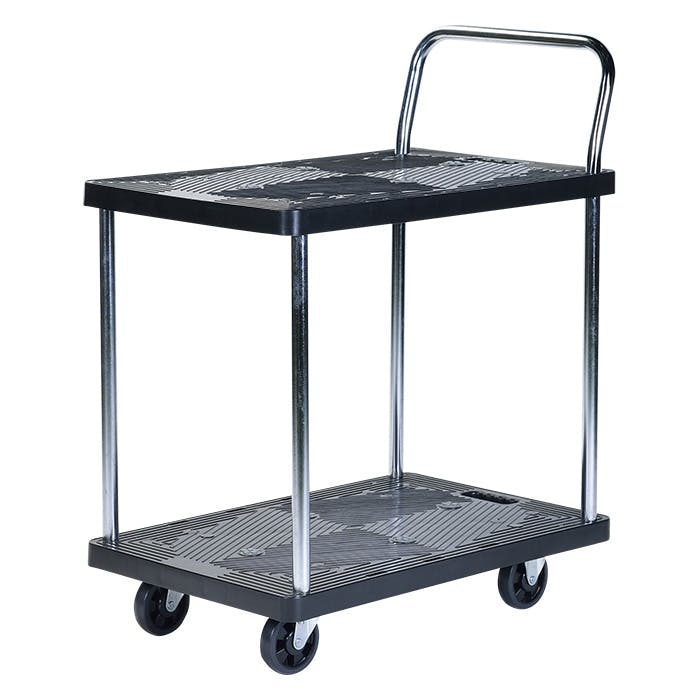 台車 2段 耐荷重150kg 棚付き 静音 軽量 業務用