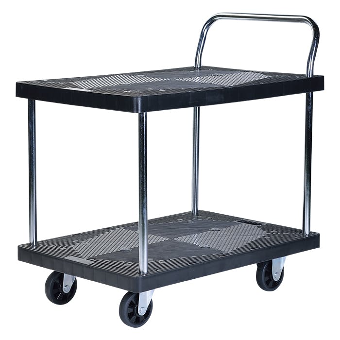 台車 2段 耐荷重 300kg 棚付き 静音 軽量