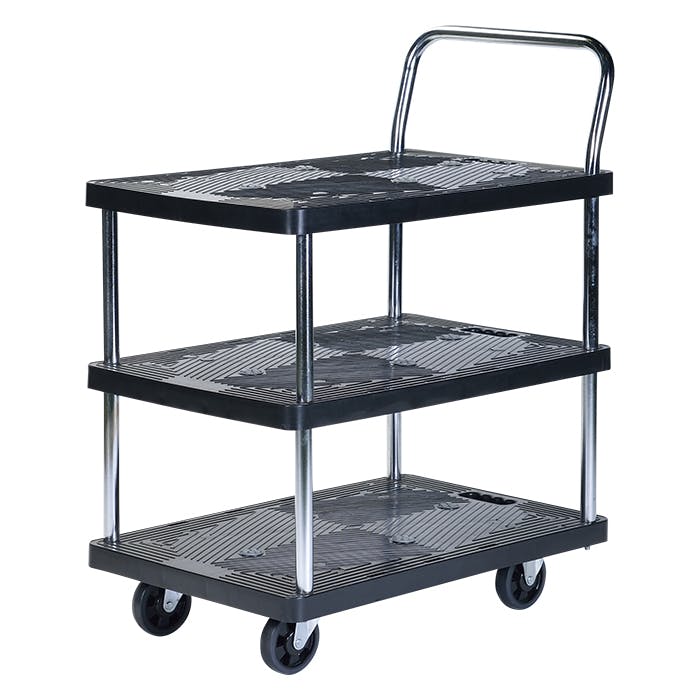 台車 3段 耐荷重 300kg 棚付き 静音 軽量