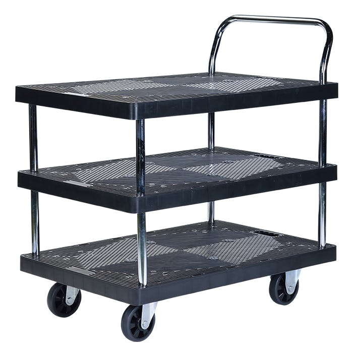 台車 3段 耐荷重300kg 棚付き 静音 軽量 業務用