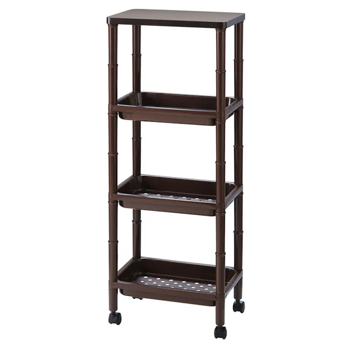ラック ワゴン キャスター付き キャスターワゴン 4段 収納ラック 35cm オープンラック 棚 キッチン キッチンワゴン リビング 収納 ストッカー 食料品 組立簡単 洗面所 収納ワゴン