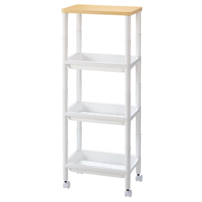 ラック ワゴン キャスター付き キャスターワゴン 4段 収納ラック 35cm オープンラック 棚 キッチン キッチンワゴン リビング 収納 ストッカー 食料品 組立簡単 洗面所 収納ワゴン