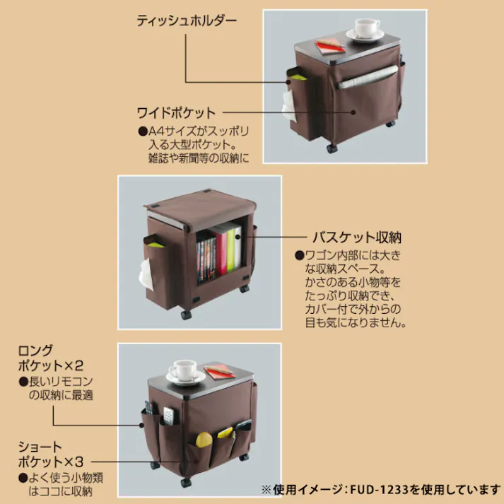 サイドテーブルワゴンミニラック キャスター付き 小物収納 サイドテーブル ワゴン バスケットタイプ