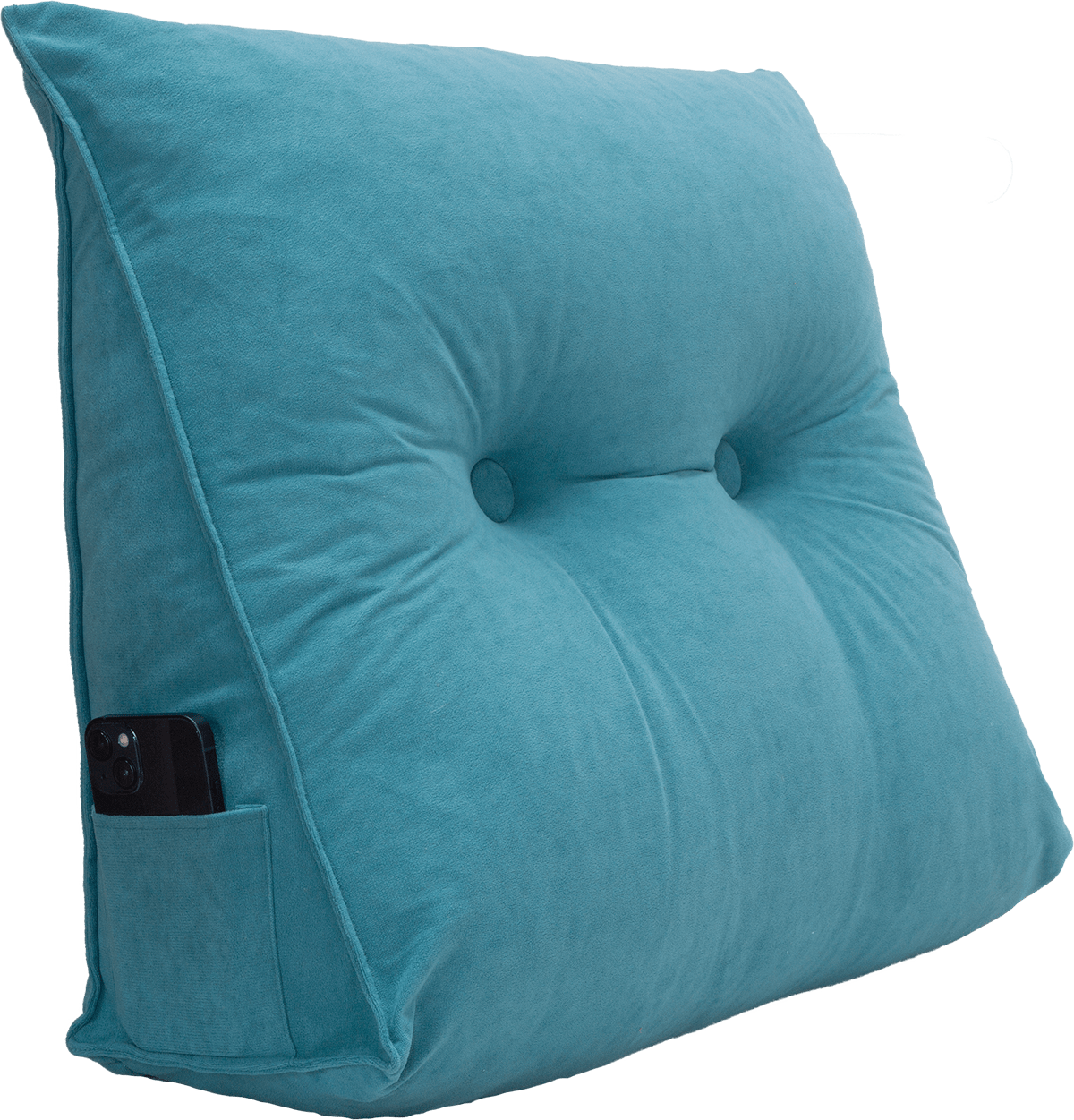 マルチクッション 小さめ ブルー 60x20x50cm 三角クッション フロア