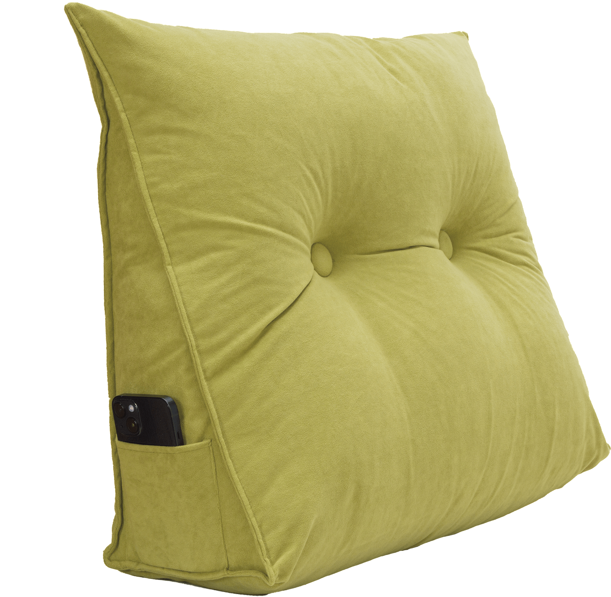 マルチクッション 小さめ グリーン 60x20x50cm 三角クッション フロア