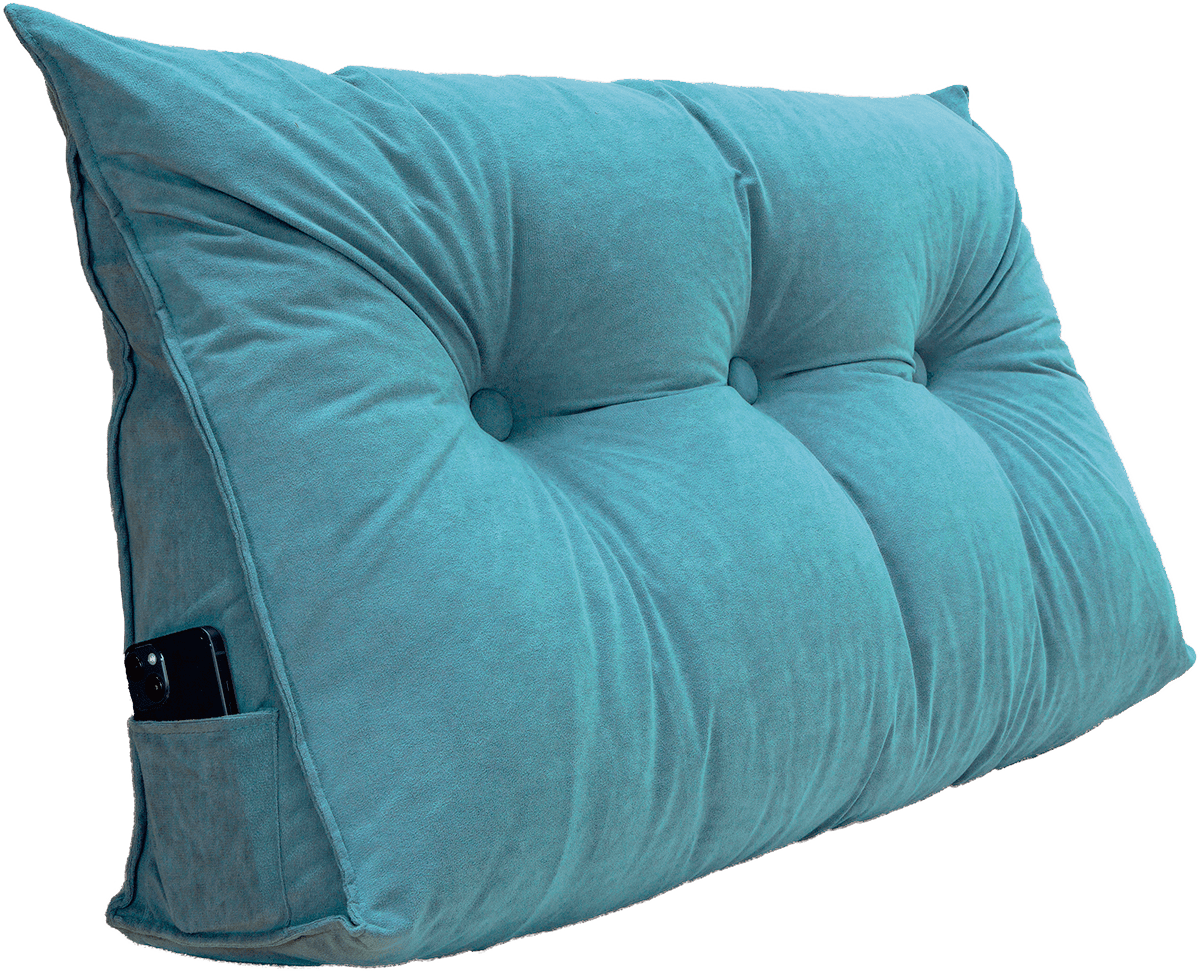 マルチクッション 大きめ ブルー 98×20×50cm 三角クッション フロア