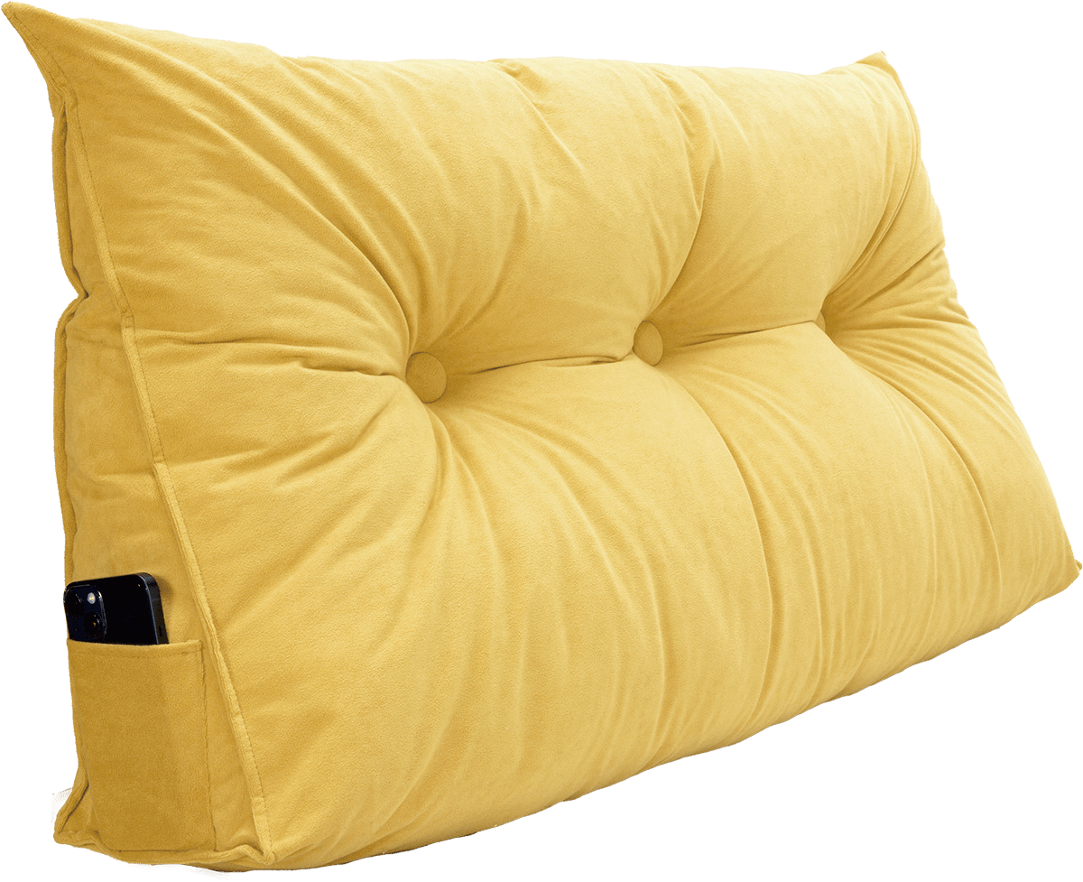 マルチクッション 大きめ イエロー 98×20×50cm 三角クッション フロア