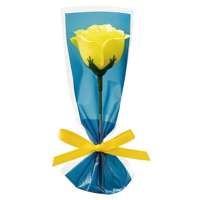 ヘッズ  造花 W55×D40×H150mm イエロー 20個 父の日 フルリールミニブーケ バラ HEADS ZFA-BQ2