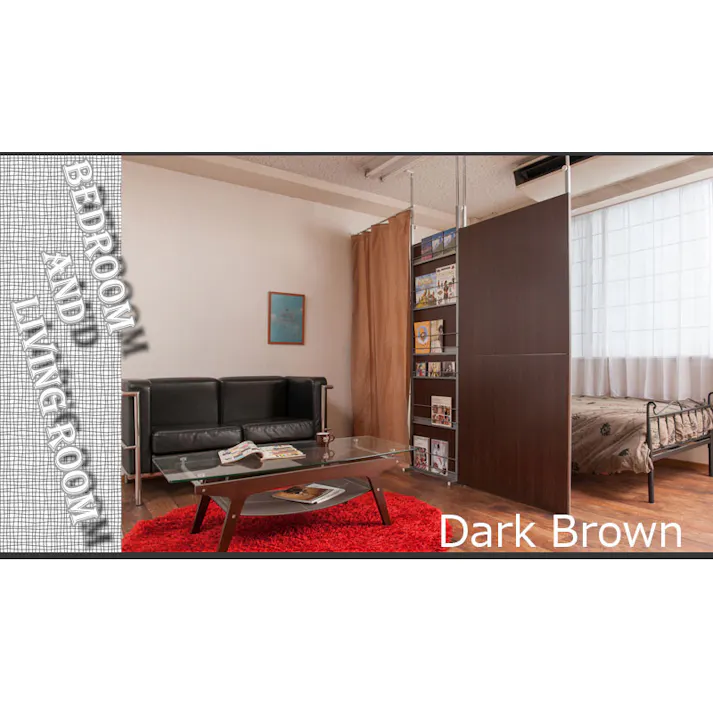 突っ張り間仕切りパーテーション幅90cm デスクタイプ ダークブラウン 突っ張りパーテーション つっぱりパーテーション つくえ 机 台 作業台 おしゃれ 壁面ラック つっぱりラック 省スペース