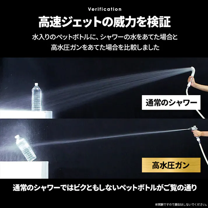 【バスルーム洗浄用 高水圧ガン】 ちあふる 浴室掃除 ジェット水流 かがまず洗える シャワー切替 フック付き JAN:4989409105409