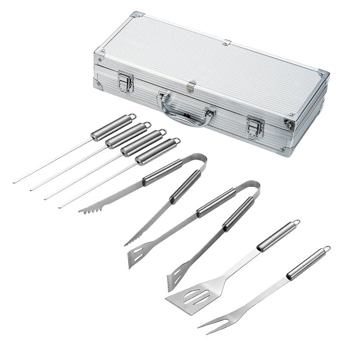 ジュラルミンケース入り バーベキューセット ツールセット BBQ バーべキュー アウトドア キャンプ ピクニック BBQツールセット