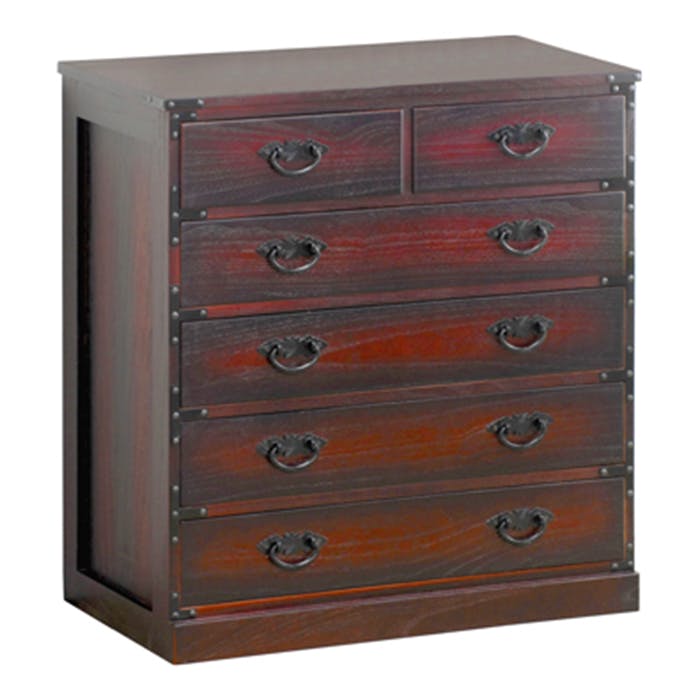 【初春セール価格20,470円！】 民芸調家具 民芸 桐製 和ダンス 引出6杯 箪笥 天然木 収納 衣類 おしゃれ