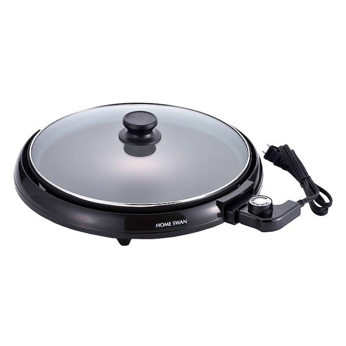 ホットプレート 大型 丸型 1300W 焼肉 お好み焼き ガラス蓋 着脱式