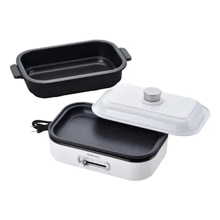 電気鍋 ホットプレート コンパクト 手軽 一人用 二人用 焼肉 蓋付き