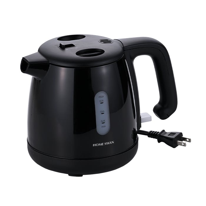 ケトル 電気 転倒お湯漏れ防止 0.8L コンパクト 湯沸かし 空焚き防止