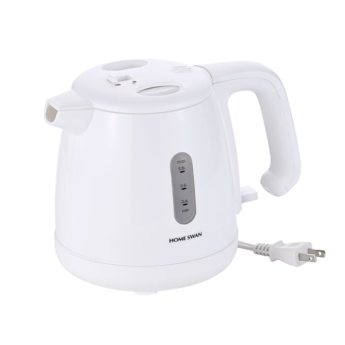 ケトル 電気 転倒お湯漏れ防止 0.8L コンパクト 湯沸かし 空焚き防止