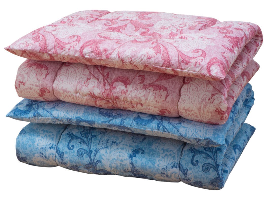 【シングル2色組 ピンク+ブルー】日本製　防ダニ・抗菌防臭加工3層ボリューム洗える敷布団　極厚10cm 抜群の寝心地 ボリューム3層構造 ボリュームタイプ 【送料込み】 ＃4589978836645 flife