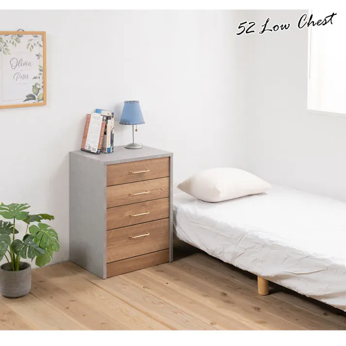 高級感のある真鍮仕上げ取っ手チェスト 【BLAN】 幅52 奥行 40.5 高さ69.5 完成品 日本製 チェスト グレー ナチュラル 木製 真鍮 真鍮取っ手 真鍮仕上げ スリム DVD CD リビング キッチン リビングボード シンプル 子供部屋