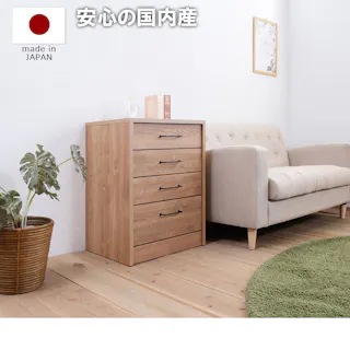 高級感のある真鍮仕上げ取っ手チェスト 【BLAN】 幅52 奥行 40.5 高さ69.5 完成品 日本製 チェスト ナチュラル 木製 真鍮 真鍮取っ手 真鍮仕上げ スリム DVD CD 小物 リビング キッチン リビングボード シンプル 子供部屋