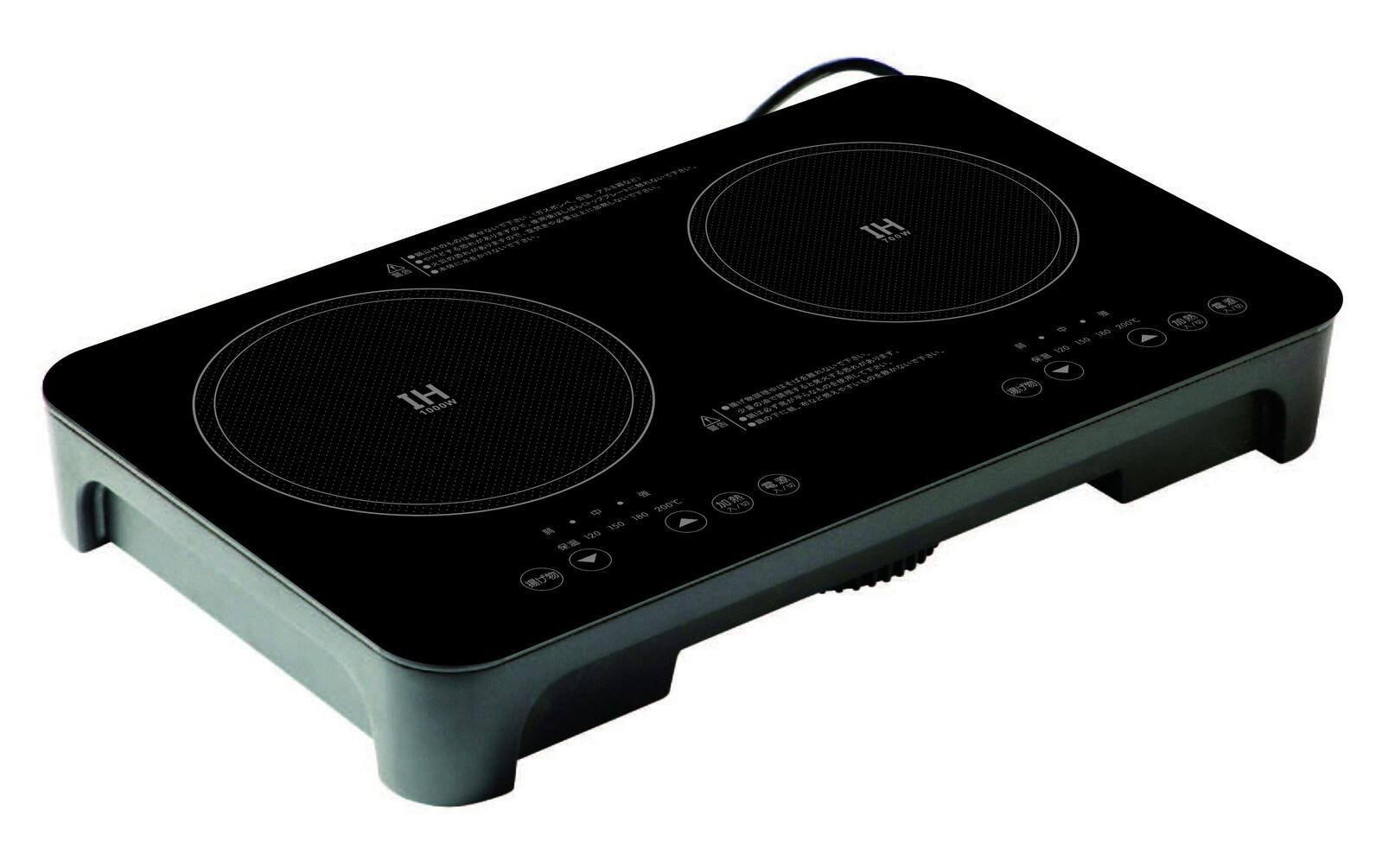 山善 YAMAZEN 2口 IHコンロ IHクッキングヒーター 1400W IH調理器 工事