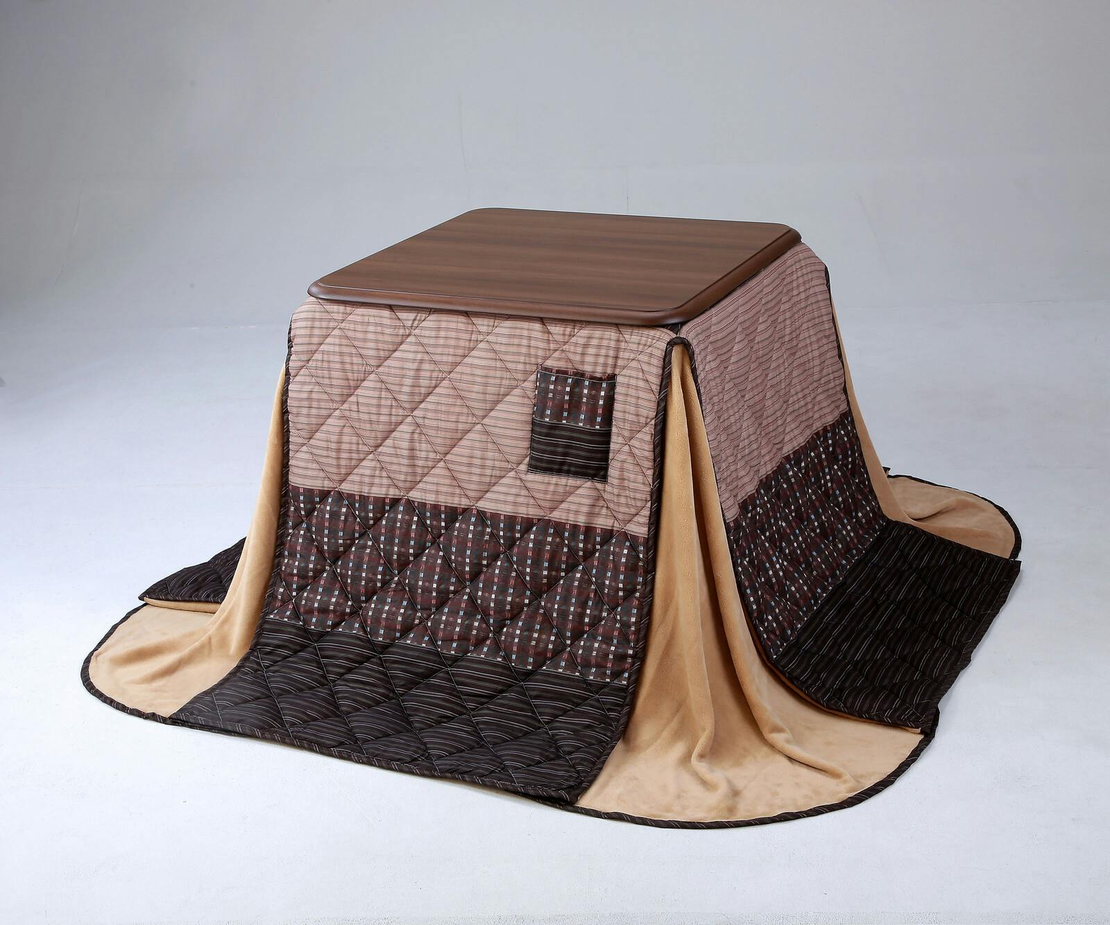 こたつ用掛布団【ハイタイプこたつシリーズ用】高級感のある掛布団  裏地は起毛フリース リモコンが入るポケット付き 【商品は掛布団のみです】※こたつ本体・椅子は別売り 【送料込み】 ＃4582732652765 flife