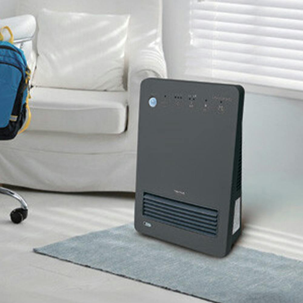 人感センサー付き消臭セラミックファンヒーター／カラー：ブラック　省エネ 速暖ファンヒーター 薄型 ハイパワー 足元 イオン機能 消臭・除菌 空気中の煙・ホコリ・花粉を除去＆アンモニア等を分解しニオイを軽減  温度調節2段階 転倒時自動オフ機能 【送料込み】 ＃4955014044730 flife