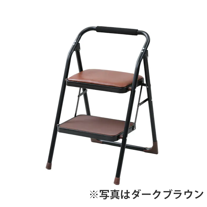 ステップチェア2段/カラー:アイボリー 一台二役の便利なステップチェア キッチン用椅子 踏み台 安定 自立 折りたたんで収納●組立不要完成品 【送料込み】 #4983771108877 flife