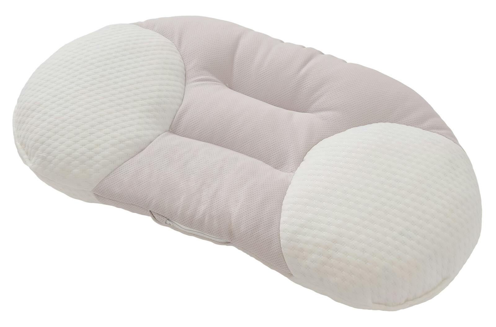 快眠五つ星まくら  独自のくぼみ設計で頭と首をやさしく支えます 肩への負担軽減 首から背筋をまっすぐ保つ 首の高さを調節可能 自然なS字カーブに 低反発ウレタンチップ  ストローチップ　●1年中使えるニット面とクール面のリバーシブルカバー付き 【送料込み】 ＃4571414696449 flife