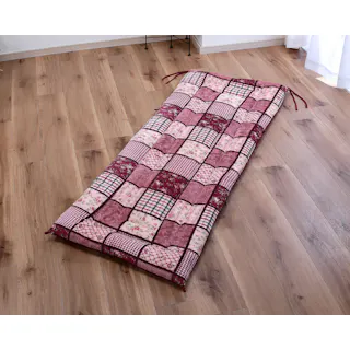 パッチワーク調あったか ごろ寝長座布団 2枚組 /カラー:ワイン お昼寝 ソファ クッション ワイド&ロング 男性にもおすすめ ループ&ひも付き 【送料込み】 #4589978836331 flife