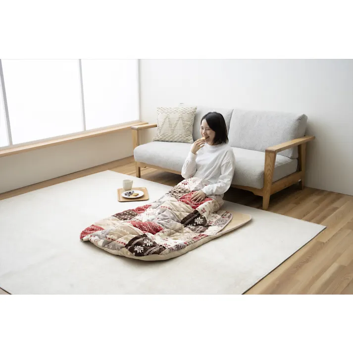 電源不要 ポケットこたつ ロング レッド 【送料込み】 #4550317220227 flife