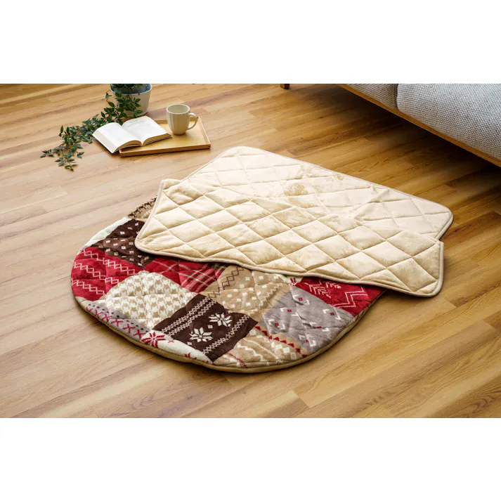 電源不要 ポケットこたつ ロング レッド 【送料込み】 #4550317220227 flife