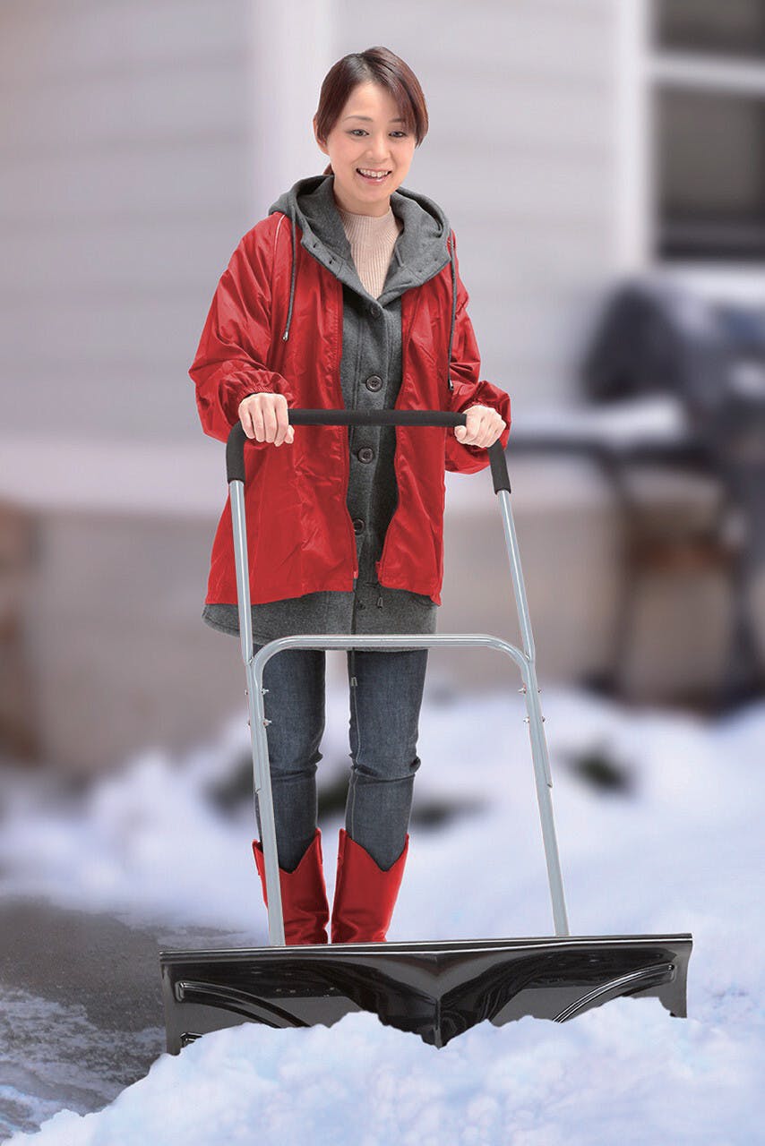 大型車輪付きスノープッシャー 楽太郎 【送料込み】 ＃4582448330278