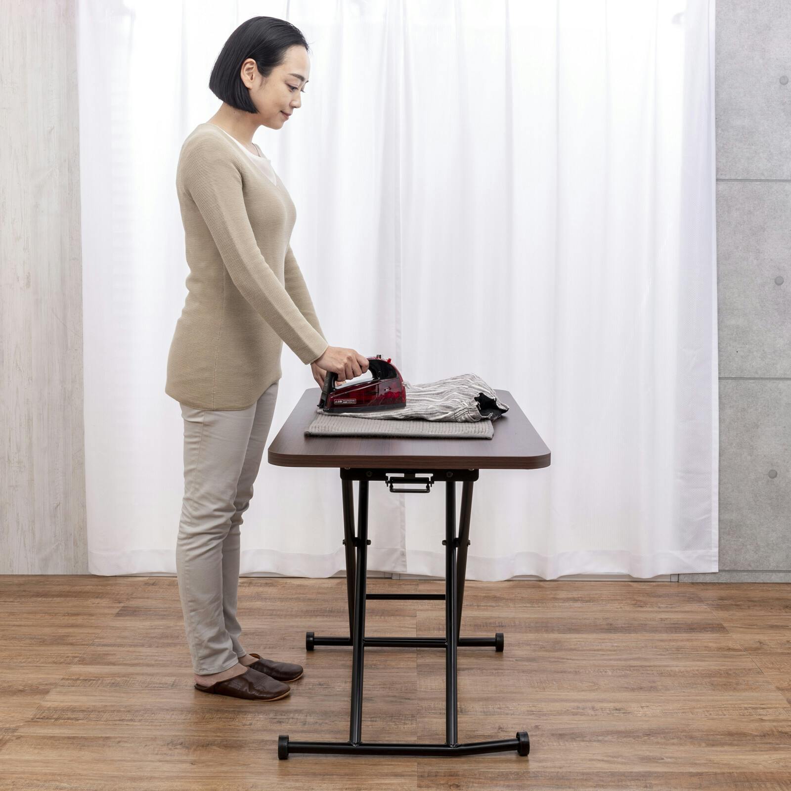 らくらく昇降式フリーテーブル 大理石調 【送料込み】 ＃4589978106120