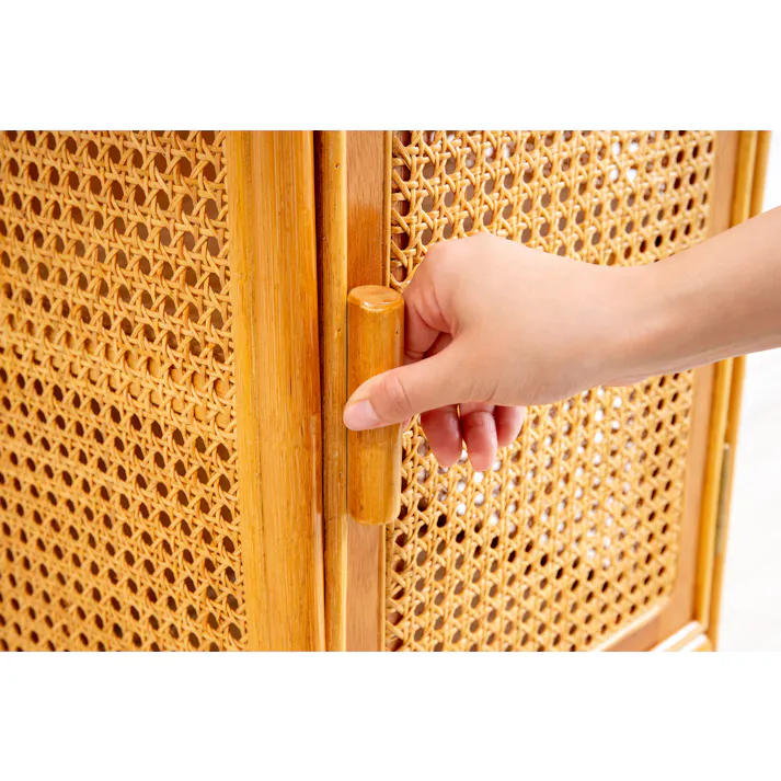 天然籐かごめ編みキャビネット 【送料込み】 #4589978109312 flife