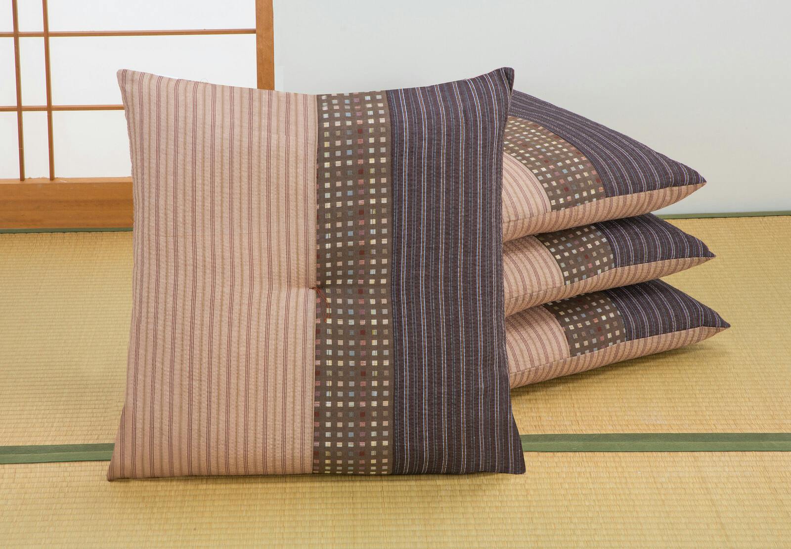 日本製 銘仙判座布団 同色4枚組 ゆかり ブラウン 【送料込み】 ＃4589978833620 flife