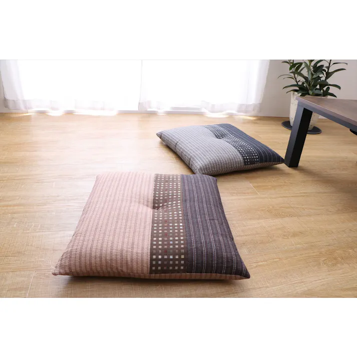 日本製 銘仙判座布団 同色4枚組 ゆかり ブラウン 【送料込み】 #4589978833620 flife