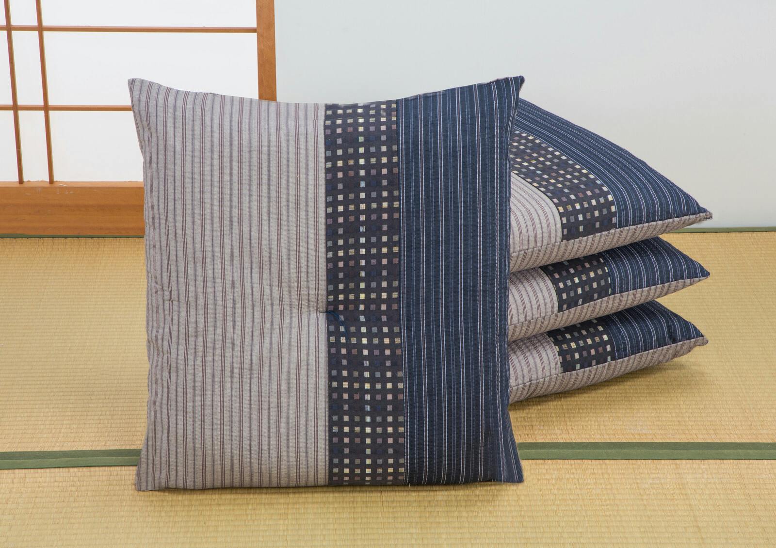 日本製 銘仙判座布団 同色4枚組 ゆかり ブラック 【送料込み】 ＃4589978833637 flife