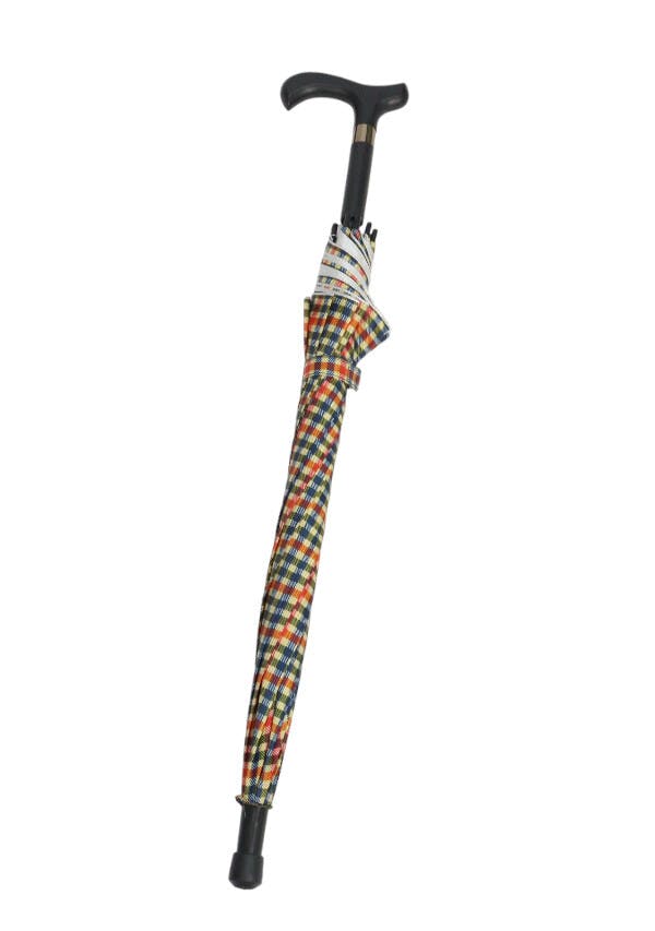 晴雨兼用ステッキ傘 チェック 【送料込み】 ＃4589978836225 flife