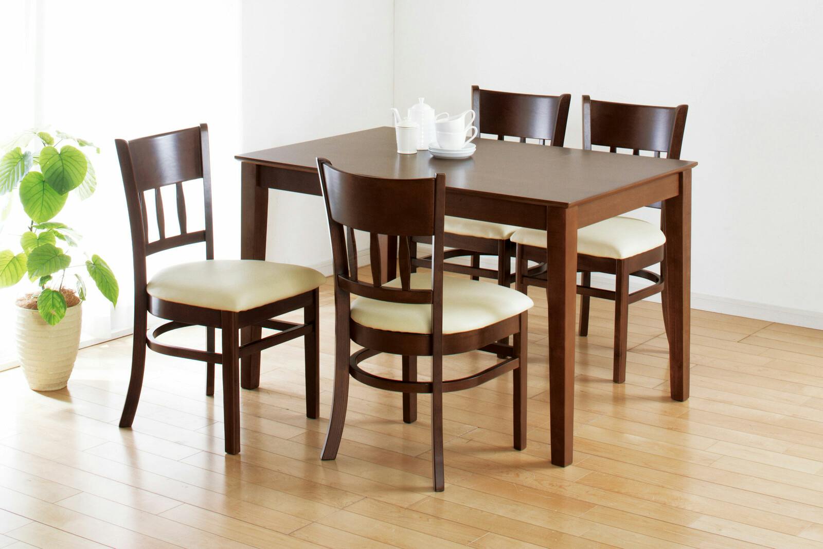 天然木ダイニング 5点セット ニューブラウン 【送料込み】 ＃4954877041344 flife