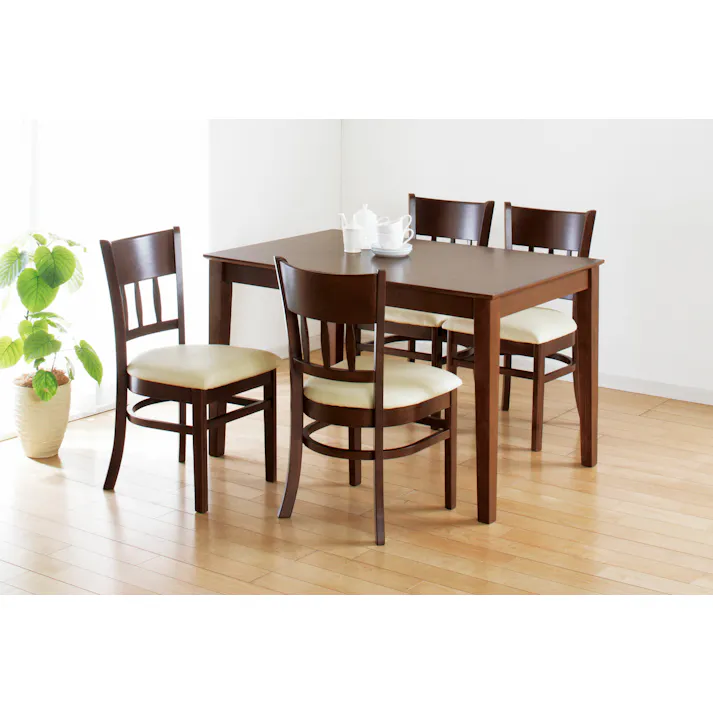 天然木ダイニング 5点セット ニューブラウン 【送料込み】 #4954877041344 flife
