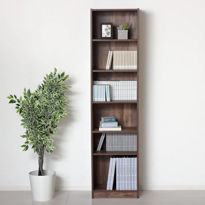 らくらく組立 大容量書棚 45cm幅 ダークブラウン 【送料込み】 #4954877255031 flife