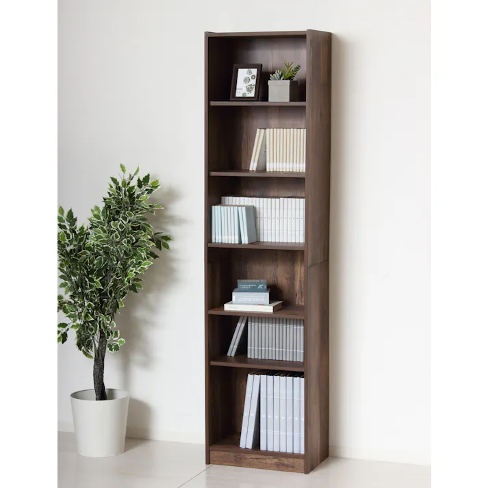 らくらく組立 大容量書棚 45cm幅 ダークブラウン 【送料込み】 #4954877255031 flife