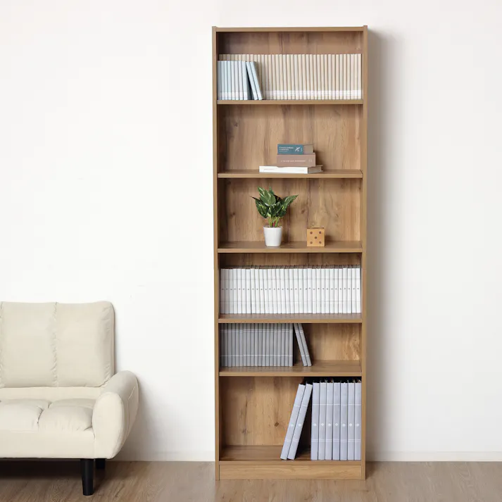 らくらく組立 大容量書棚 60cm幅 ナチュラル 【送料込み】 #4954877255055 flife