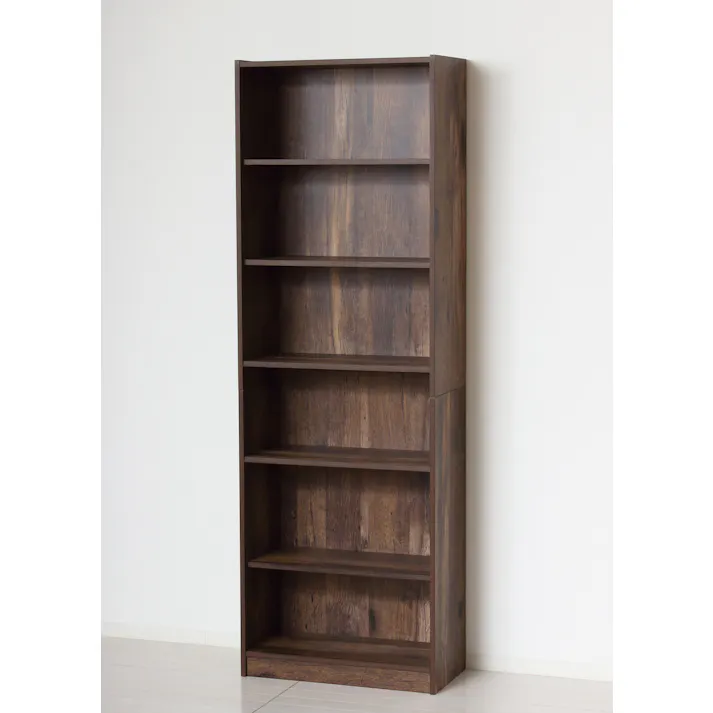 らくらく組立 大容量書棚 60cm幅 ダークブラウン 【送料込み】 #4954877255062 flife