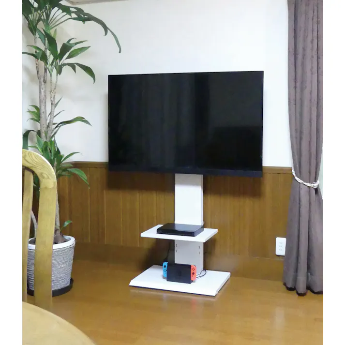 壁掛け風テレビ台 ロータイプ ホワイト 【送料込み】 #4954877948353 flife