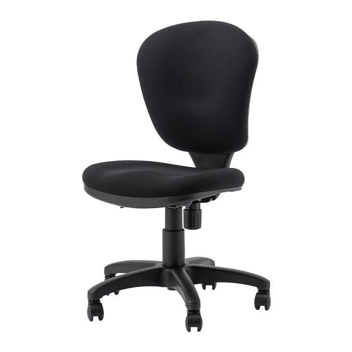 オフィスチェア コンパクト 高さ調節 キャスター付き デスクチェア ロッキング ワークチェア 布張り