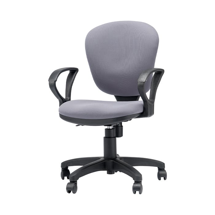 オフィスチェア コンパクト 高さ調節 キャスター付き デスクチェア ロッキング ワークチェア 布張り