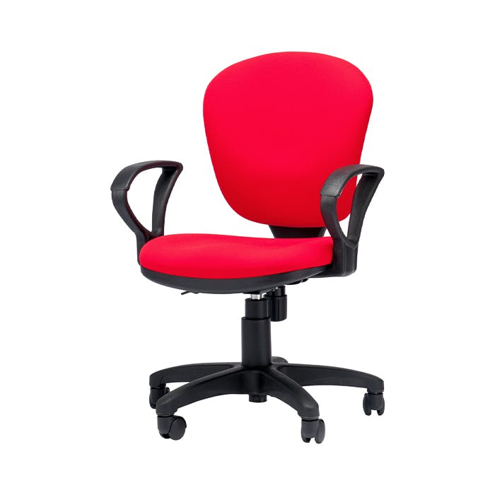 オフィスチェア コンパクト 高さ調節 キャスター付き デスクチェア ロッキング ワークチェア 布張り