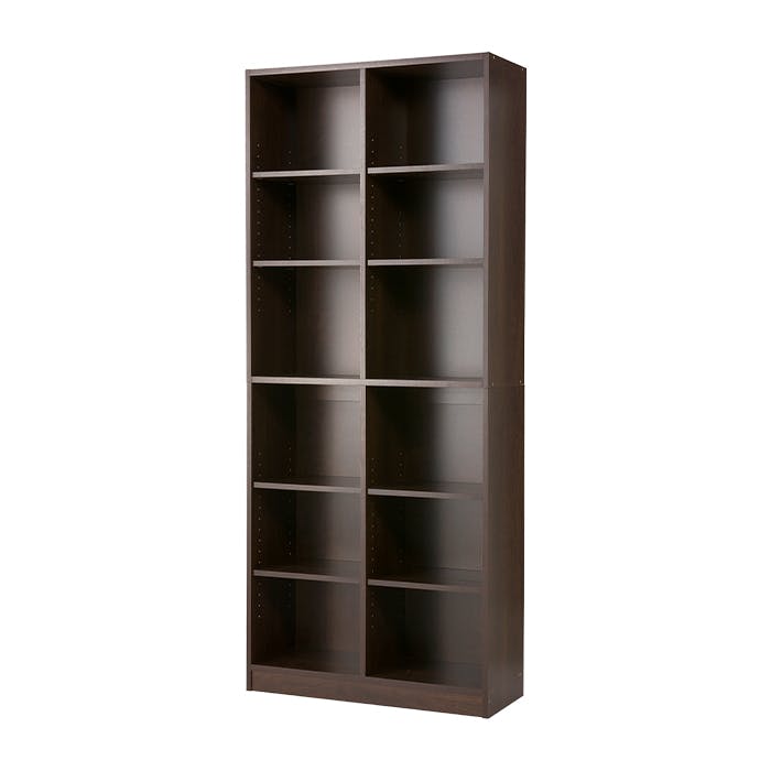 本棚 大容量 書棚 木製 2列 6段 幅75cm 高さ180cm カラーボックス コミックラック 収納 棚