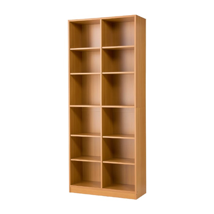 本棚 大容量 書棚 木製 2列 6段 幅75cm 高さ180cm カラーボックス コミックラック 収納 棚